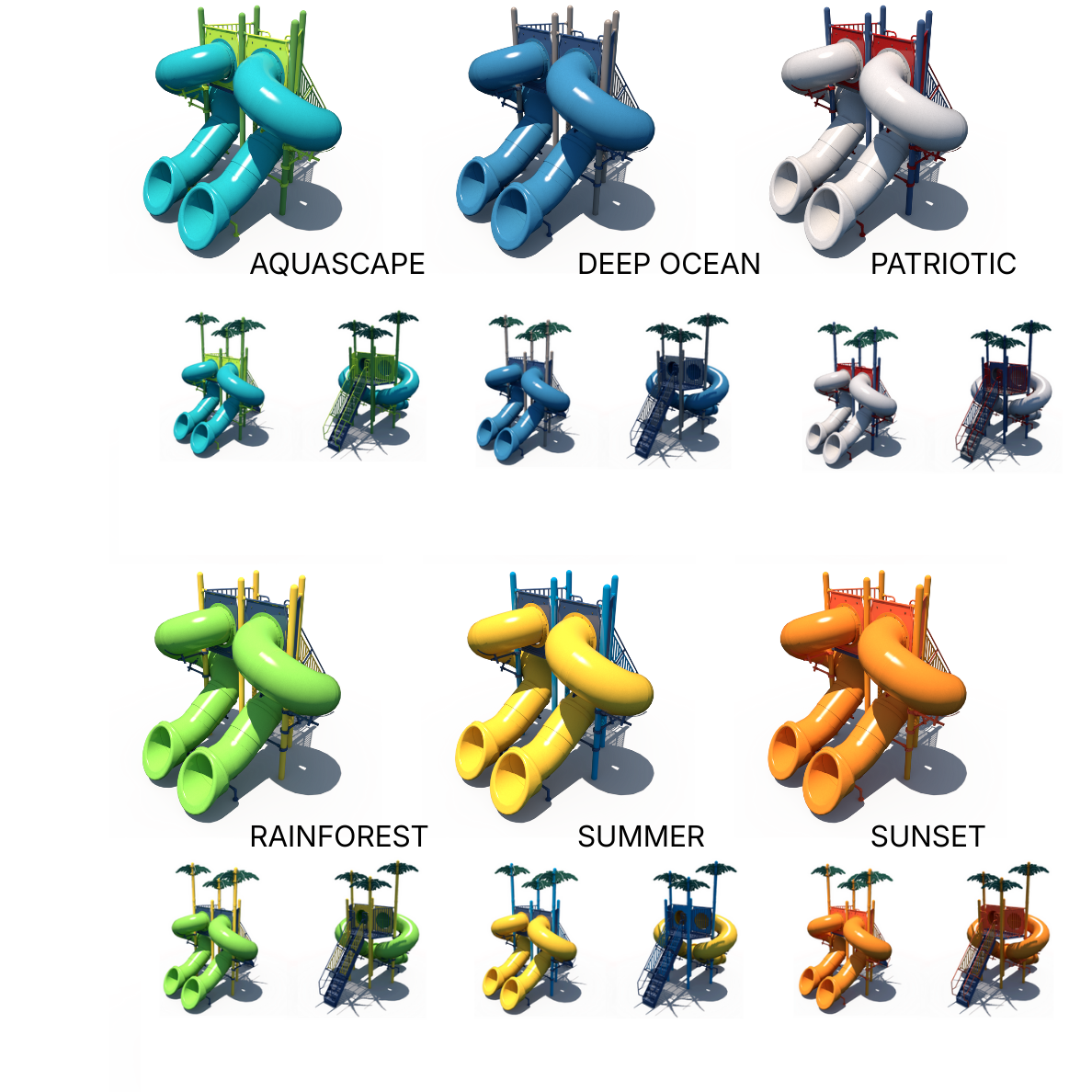 Double Flume Poolside Slide